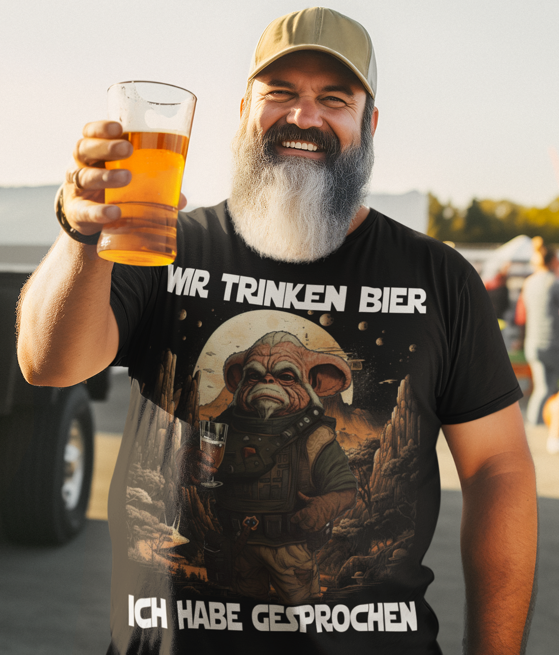 Wir trinken Bier ich habe gesprochen Mandalorianer - Herren Premium Bio T-Shirt