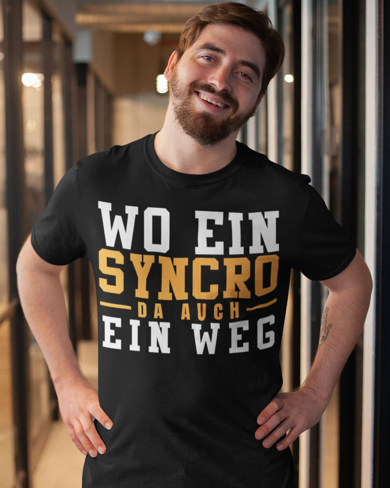 Syncro Shirt Männer – Wo ein Syncro da ein Weg – Bulli Offroad T3 Geschenk