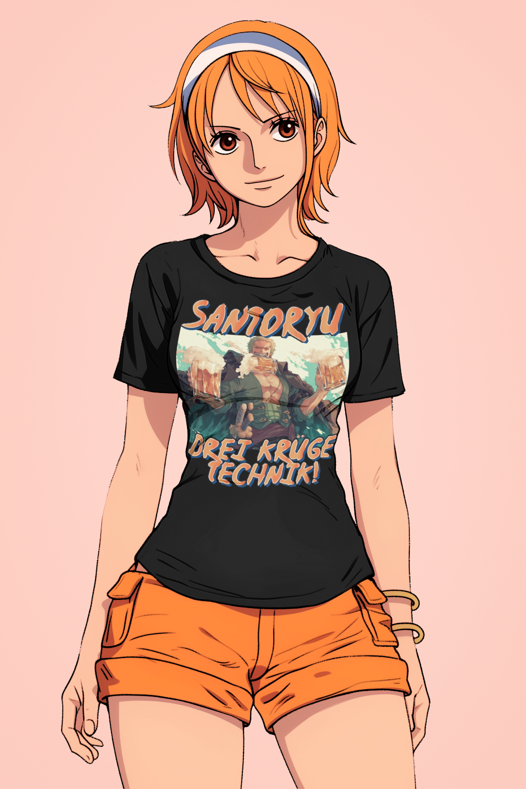 Zorro One Piece Santoryu Damen Shirt Nami Model