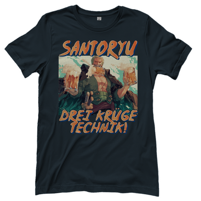 Zorro One Piece Santoryu Damen Shirt in Grau