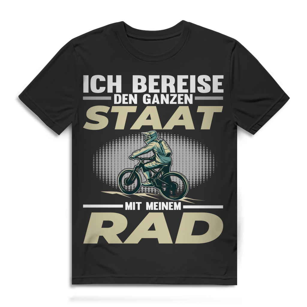 Lustiges Herren Bio T-Shirt Ich bereise den ganzen Staat mit meinem Rad Spruch