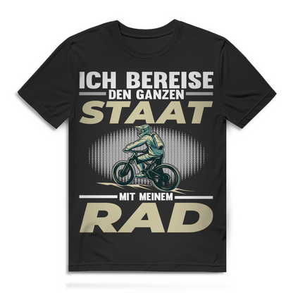 Lustiges Herren Bio T-Shirt Ich bereise den ganzen Staat mit meinem Rad Spruch
