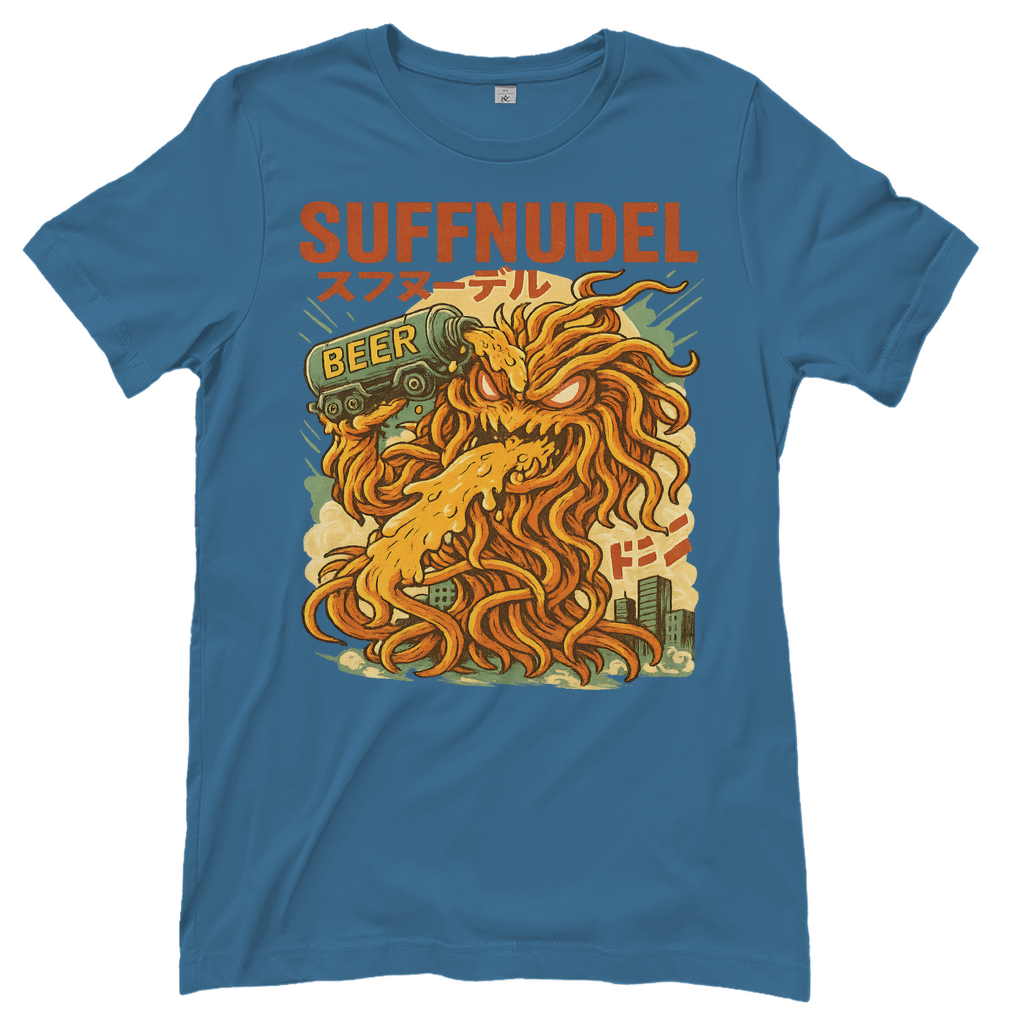 Suffnudel Bier Monster Nudel Kaiju - Damen T-Shirt Stone Blue