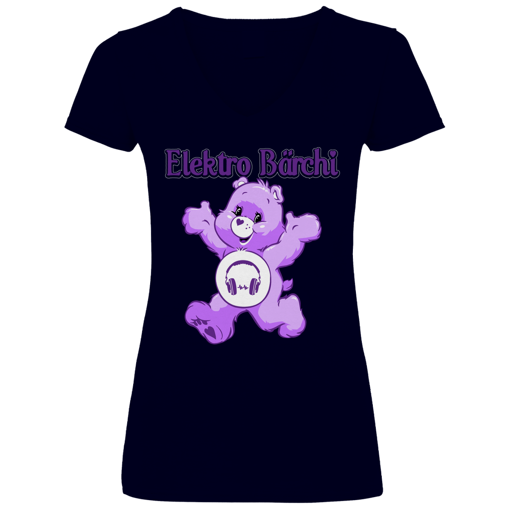 Elektro Bärchi - Glücksbärchi - V-Neck Damenshirt Deep Navy