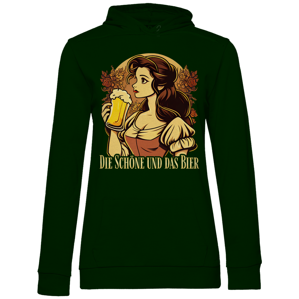Die Schöne und das Bier Belle - Damen Hoodie Forest Green