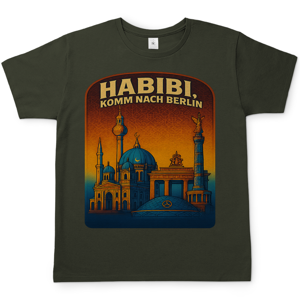 Habibi komm nach Berlin - Herren T-Shirt Urban Khaki