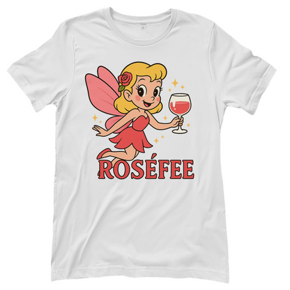 Damen T-Shirt ROSÉFEE – Rosé Wein Fee Motiv White