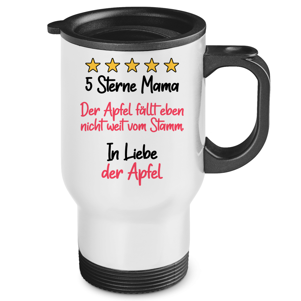 5 Sterne Mama in liebe der Apfel - Edelstahl-Thermobecher White One size