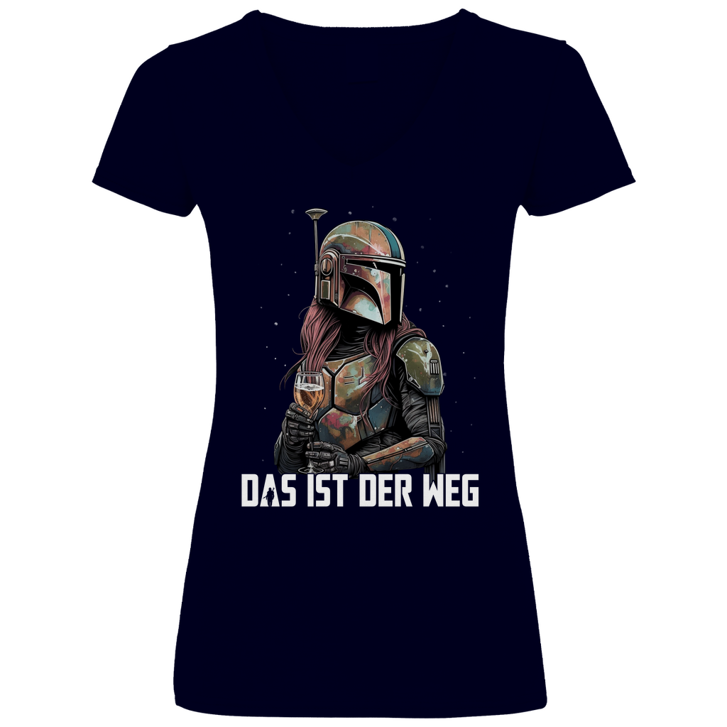 Das ist der Weg - Mandalorianerin Wein - V-Neck Damenshirt