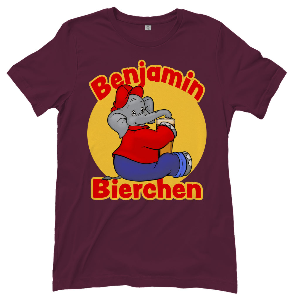 Benjamin Blümchen Bierchen - Damenshirt Burgundy