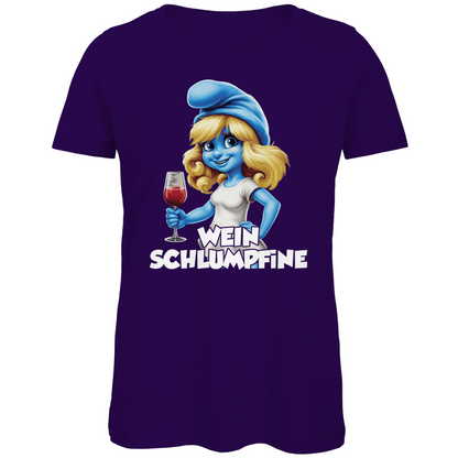 Wein Schlumpfine Grafik - Damen Premium Bio T-Shirt Urban Purple