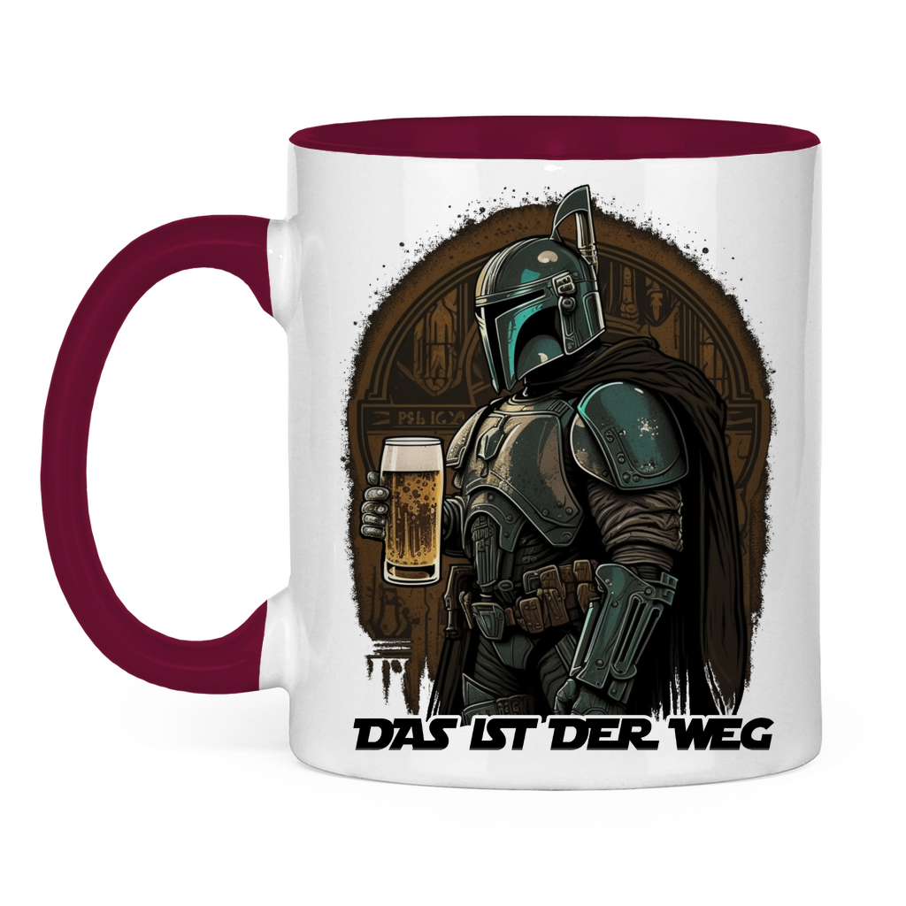 Das ist der Weg Mandalorianer Bier - Tasse zweifarbig Burgundy