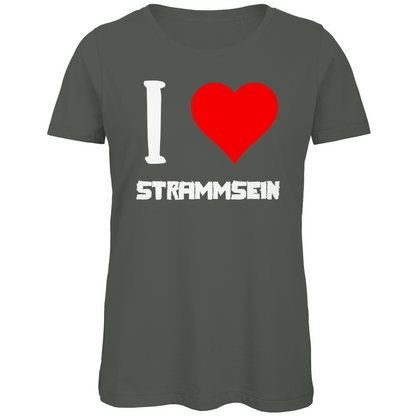 I love Strammsein - Damen Premium Bio T-Shirt Millennial Khaki