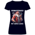 Weihnachtsrausch mit Santa Clause - V-Neck Damenshirt Deep Navy