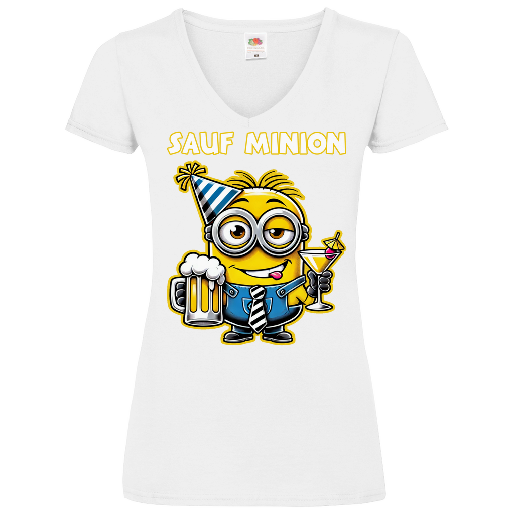 Sauf Minion - V-Neck Damenshirt