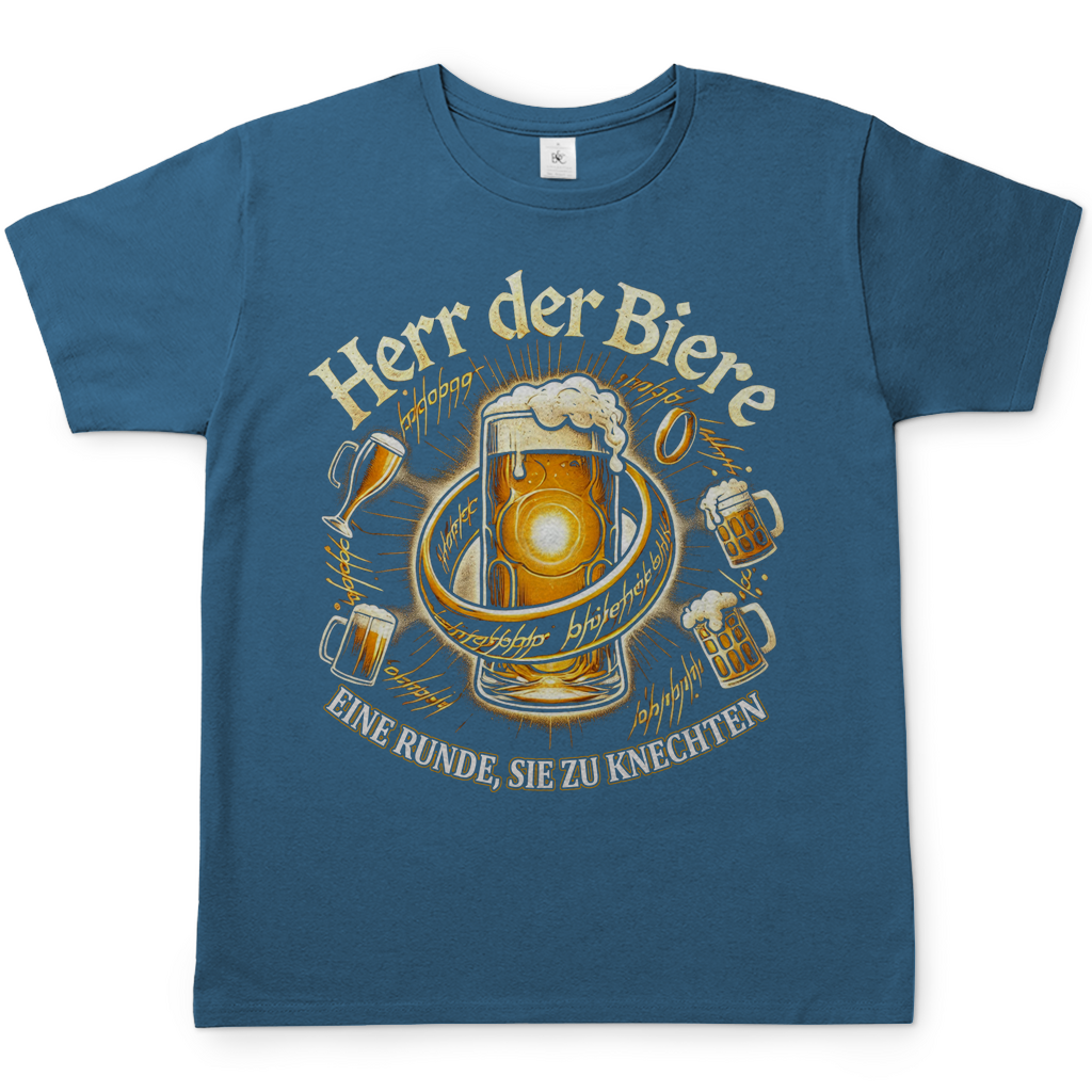 Herr der Biere eine Runde, sie zu knechten - Herren Shirt Stone Blue