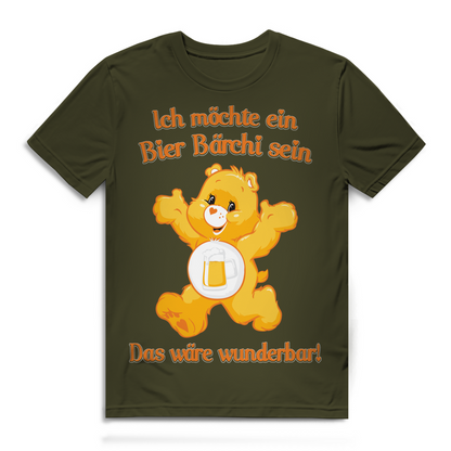 Herren Premium Bio T-Shirt Ich möchte ein Bier Bärchi sein das wäre wunderbar! Khaki