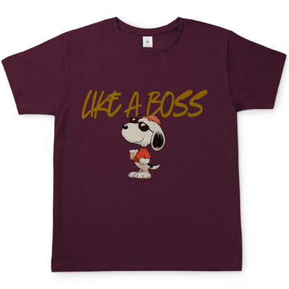 Peanuts Snoopy mit Bier Like a Boss - Herren Shirt