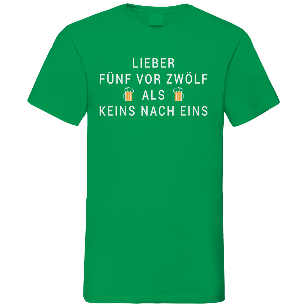 Lieber fünf vor zwölf als keins nach eins - Herren V-Neck Shirt