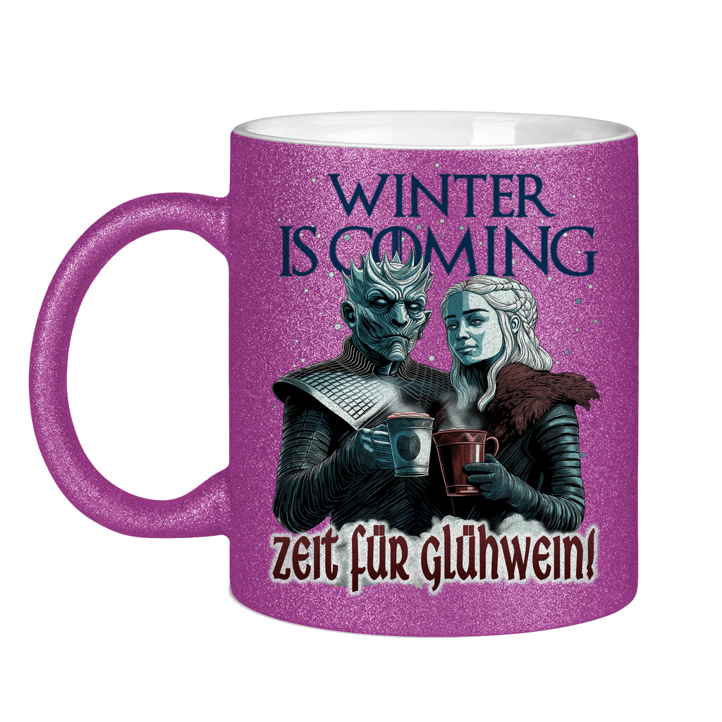 Winter is coming - Zeit für Glühwein - Glitzertasse