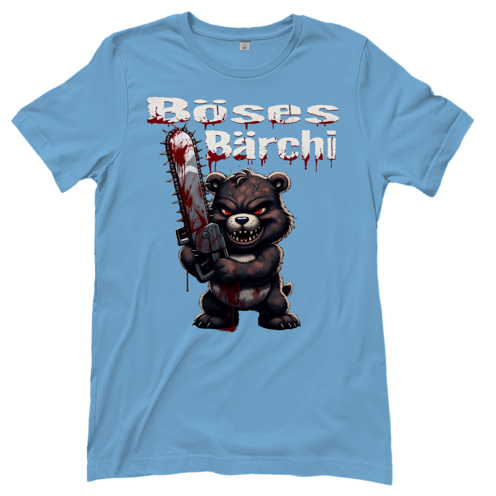 Böses Bärchi Kettensäge Damen T-Shirt Sky Blue