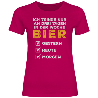 Ich trinke nur an drei Tagen in der Woche Bier - Damenshirt Sorbet