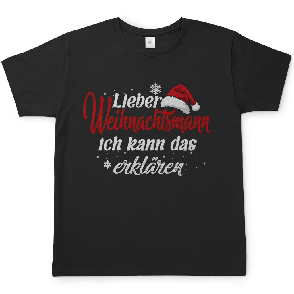 Lieber Weihnachtsmann Partnerlook - ich kann das erklären - Herren Shirt Black