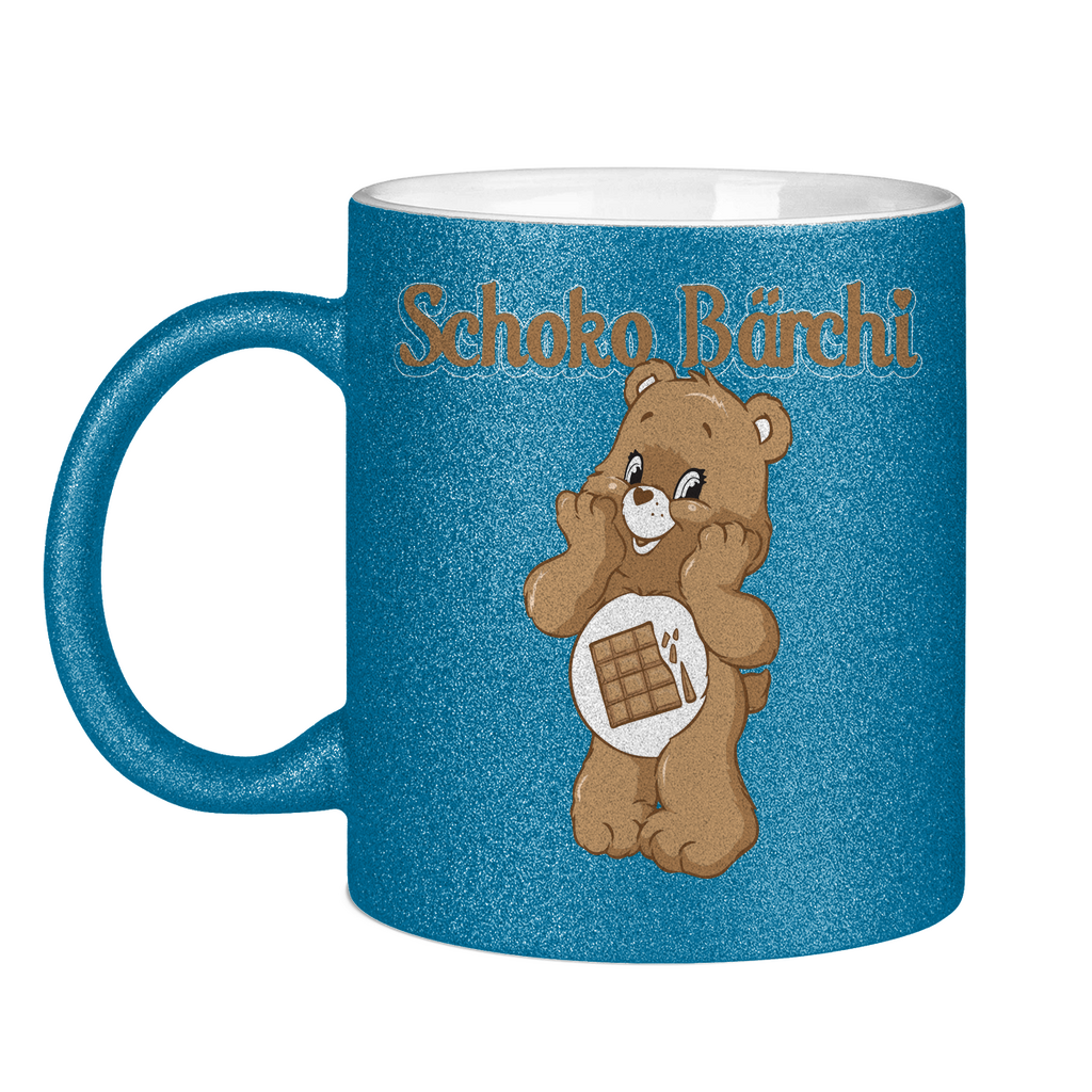 Schoko Bärchi - Glücksbärchi - Glitzertasse Blue Glitter One size