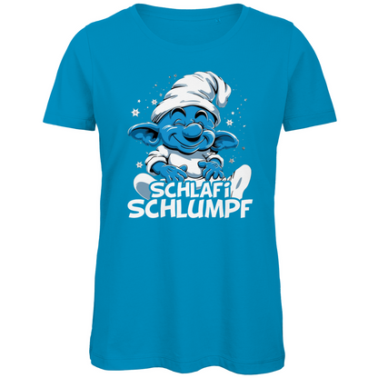 Schlafi Schlumpf Grafik - Damen Premium Bio T-Shirt Atoll