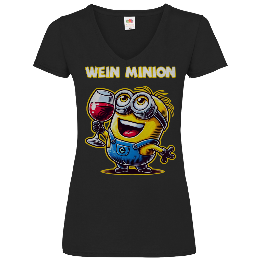 Wein Minion - V-Neck Damenshirt