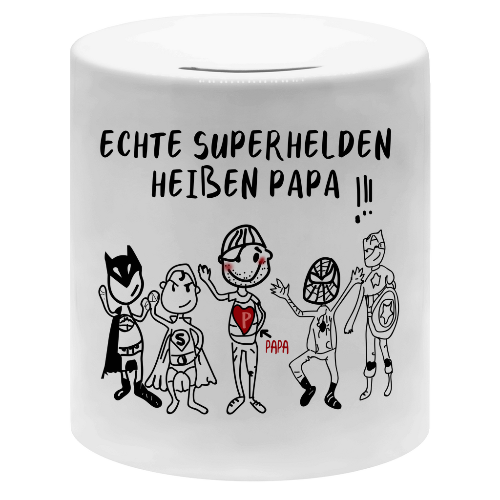 Echte Superhelden heißen Papa! - Sparbüchse Money Box White One size