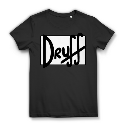 Damen Premium Bio T-Shirt druﬀ – Bold Retro Logo Design im Cartoon-Style Black