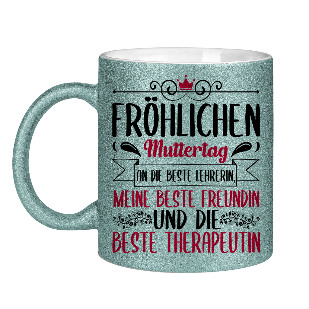 Fröhlichen Muttertag an die beste Mutter - Glitzertasse