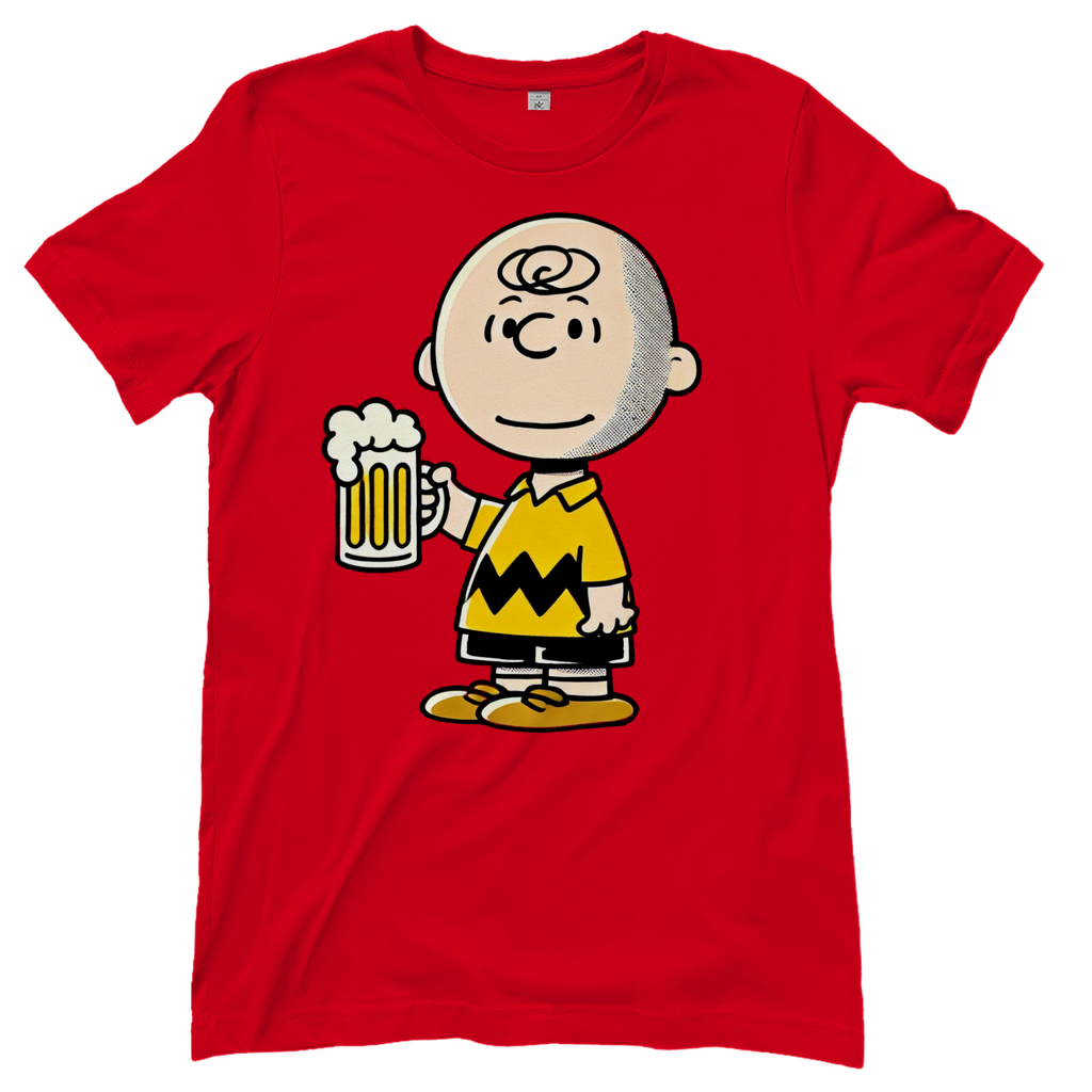 Charly Brown mit Bier - Die Peanuts - Damenshirt Red