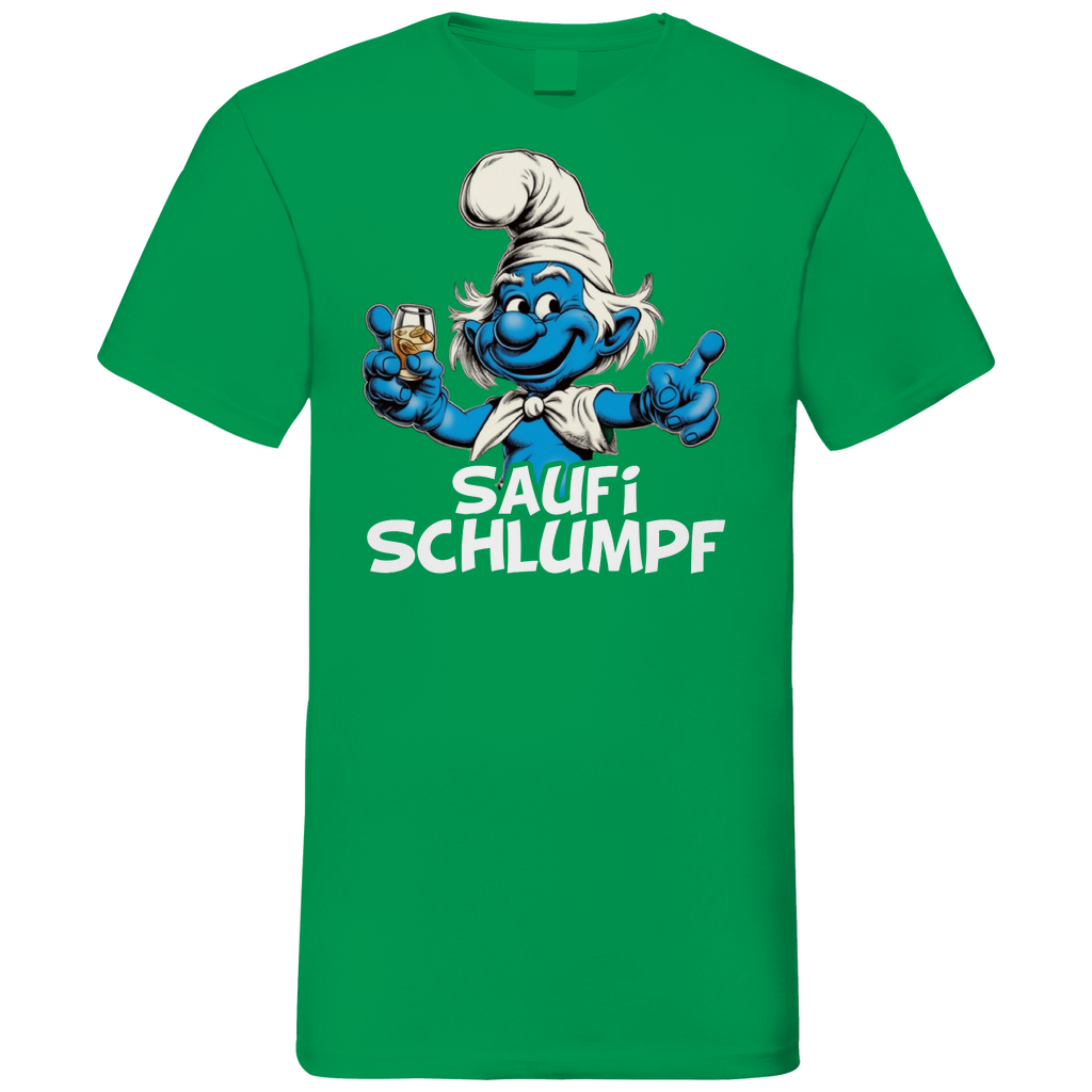 Saufi Schlumpf Grafik - Herren V-Neck Shirt