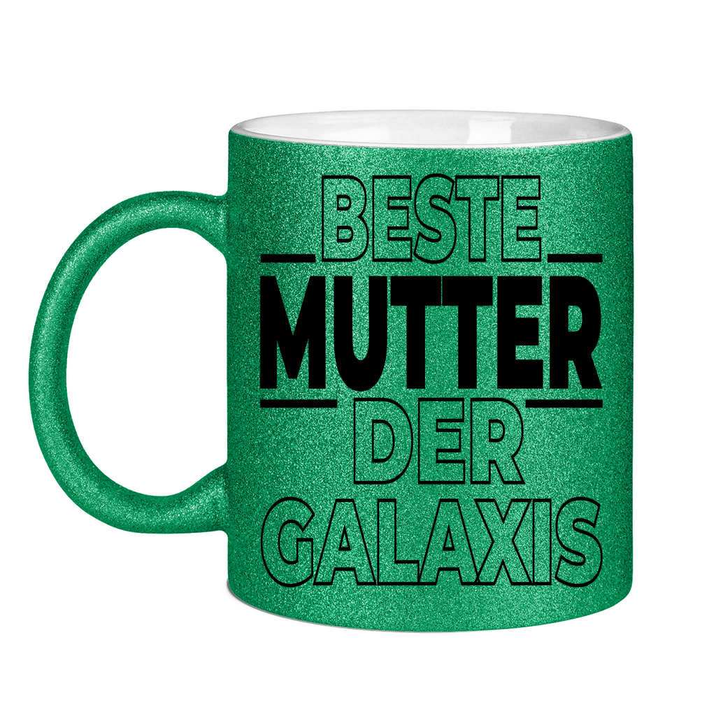 Beste Mutter der Galaxis - Glitzertasse