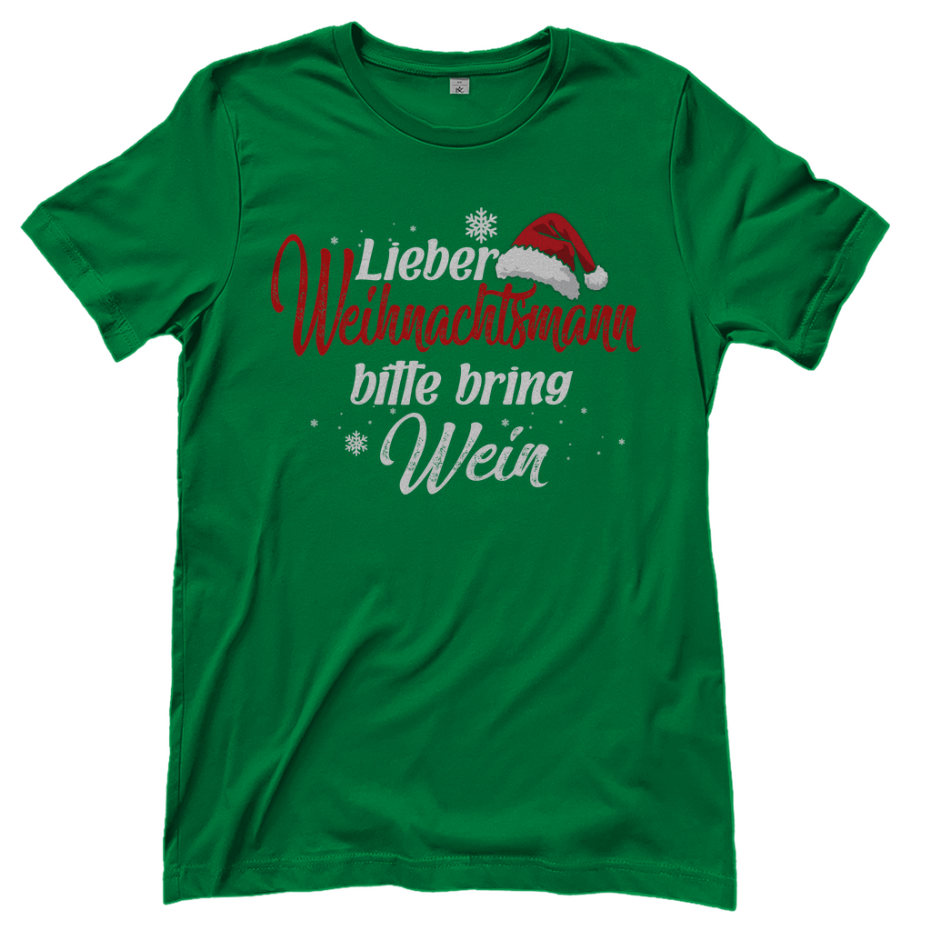 Lieber Weihnachtsmann Partnerlook - bitte bring Wein - Damenshirt