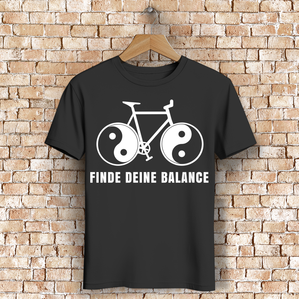 Yin Yang Fahrrad Shirt Herren – Finde deine Balance Radfahren Funshirt