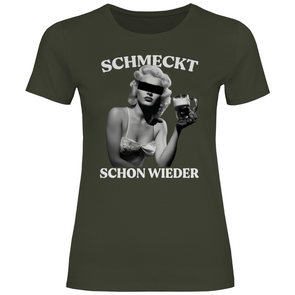 Schmeckt schon wieder - Damenshirt Urban Khaki