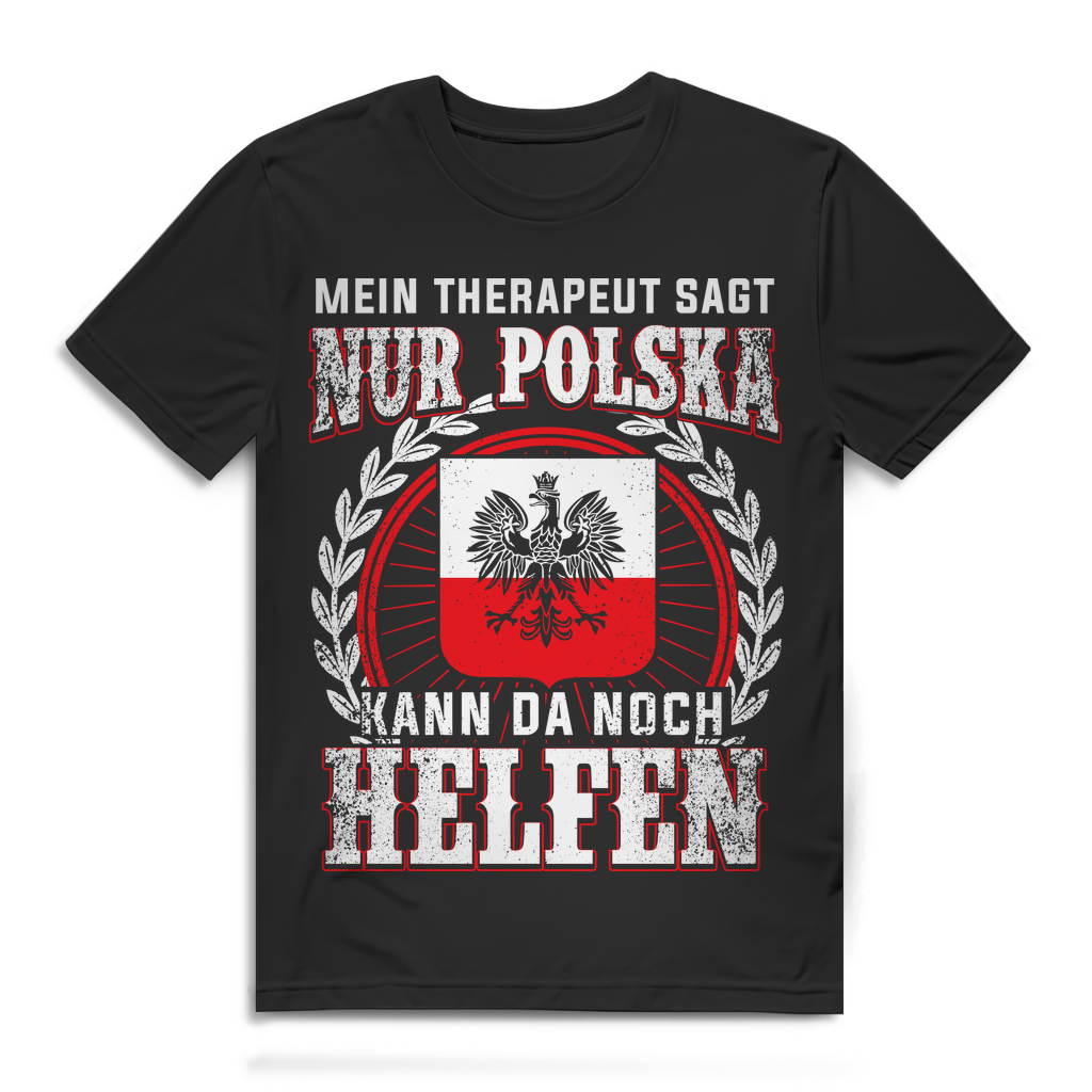 Polska T-Shirt Herren – Stolz Polen Shirt Männer – Polska Adler Design, Humor Shirt Black
