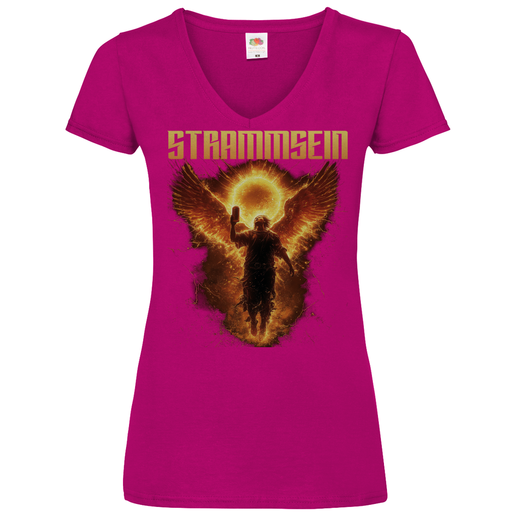 Strammsein Du Ich Wir Bier - V-Neck Damenshirt