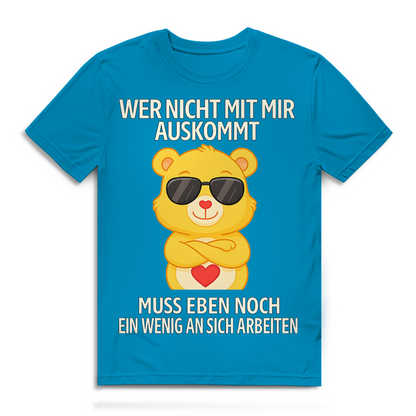 Herren Premium Bio T-Shirt Glücksbärchi Bär – Wer nicht mit mir auskommt Spruch Atoll