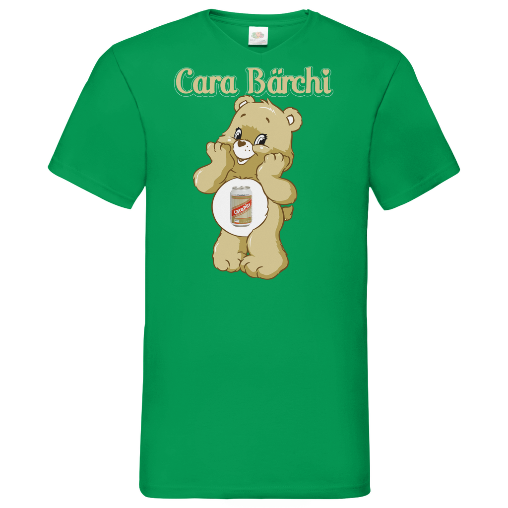 Cara Bärchi - Glücksbärchi - Herren V-Neck Shirt Kelly Green