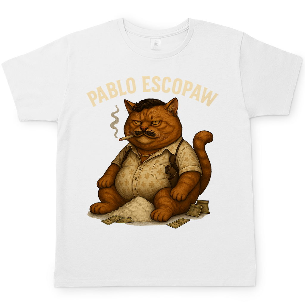Pablo Escopaw Katze Mafia Escobar - Herren T-Shirt White