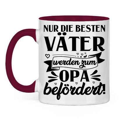 Nur die besten Väter werden zum Opa befördert! - Tasse zweifarbig