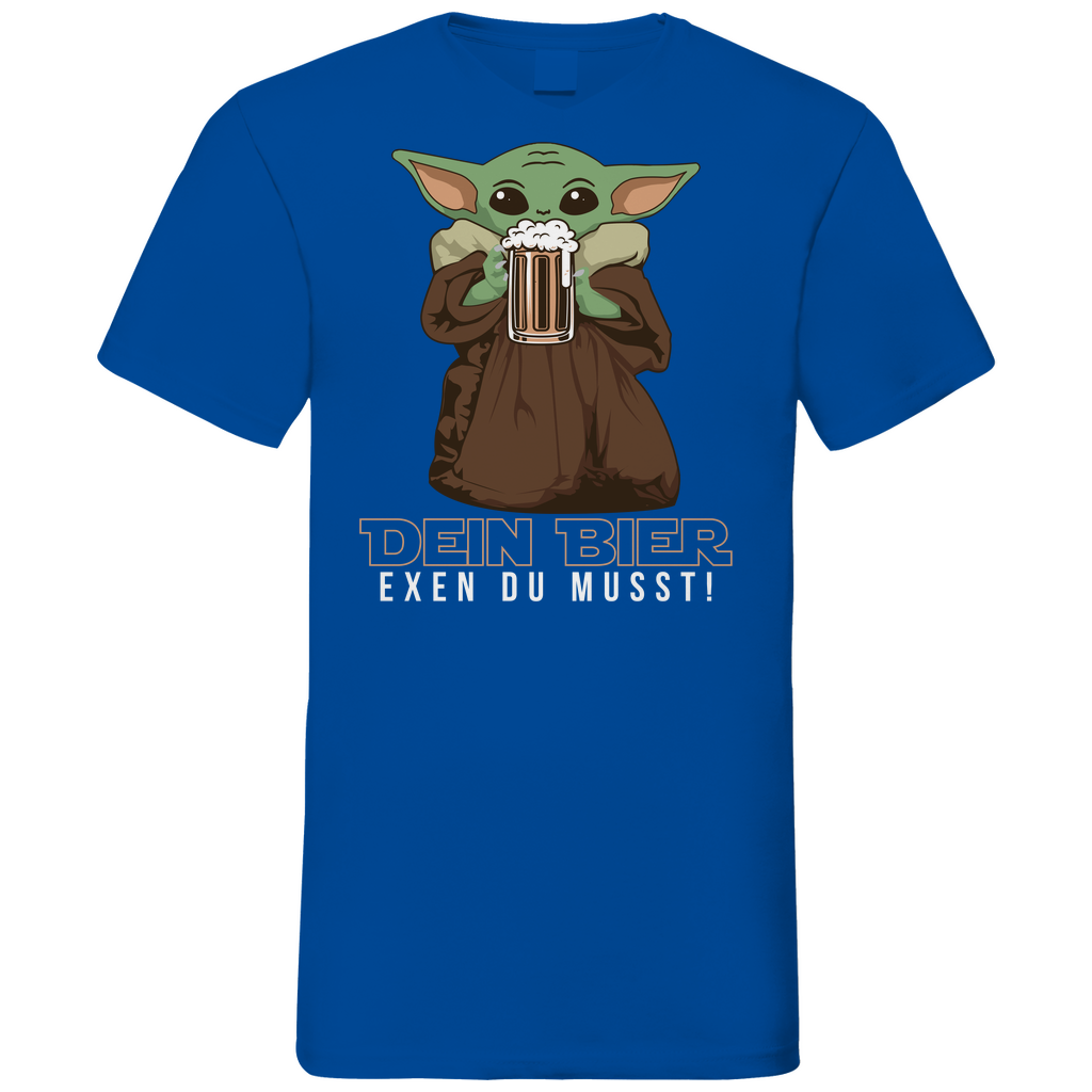 Dein Bier exen du musst Baby Yoda - Herren V-Neck Shirt