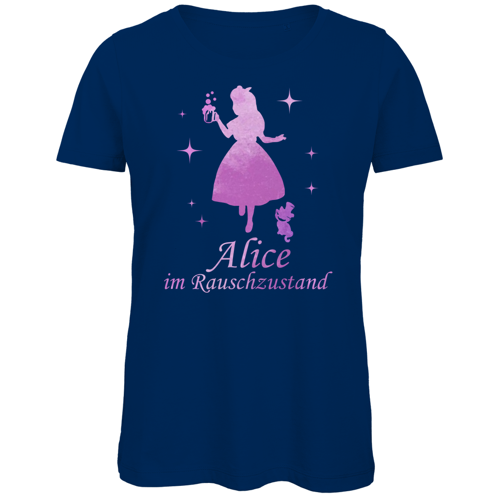 Alice im Rauschzustand - Prinzessin Aquarell - Damen Premium Bio T-Shirt Navy