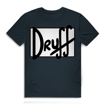 Herren Premium Bio T-Shirt druﬀ – Bold Retro Logo Design im Cartoon-Style Dark Grey Solid