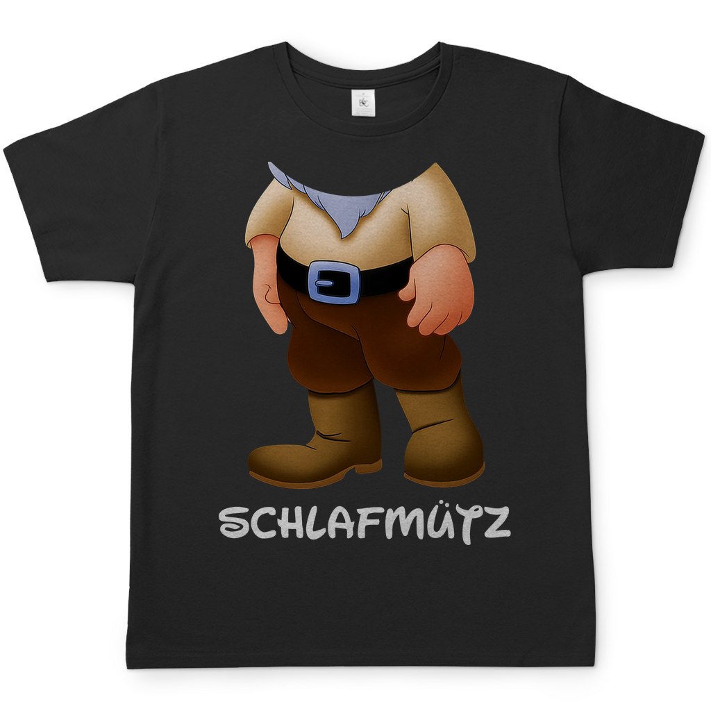 Schneewittchen und die 7 Zwerge - Schlafmütz - Herren Shirt Black