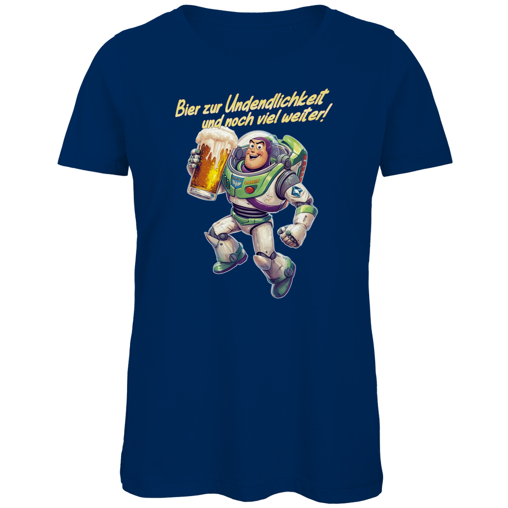 Bier zur Unendlichkeit und noch viel weiter - Buzz Lightyear Toy Story - Damen Premium Bio T-Shirt Navy